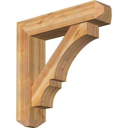 Ekena Millwork Balboa Craftsman Rough Sawn Bracket w/ Offset Brace, Western Red Cedar, 8"W x 36"D x 36"H BKT0806X36X36BOA04RWR